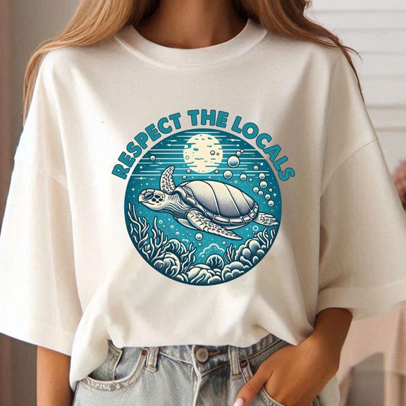 Respect the locals Shirt, Summer shirt, Beach shirt, Sea turtle Shirt, Beach shirt, Beach quote Shirt, Ocean Life T Shirt, Ocean Animal Lover Tee