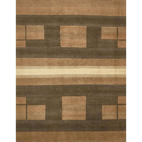 Ahgly Company Indoor Rectangle Abstract Bronze Brown Area Rugs, 6' x 9'