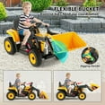 thumbnail image 2 of JOYLDIAS 12V Kids Ride On Excavator 3 Speeds Electric Construction Vehicle Digger with Remote Control, Bluetooth, Microphone Jack, Music, Lights (Yellow), 2 of 5