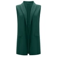 thumbnail image 2 of Tanghaowl Womens Vests Lightweight, Women Fashion Long Buckle Casual Temperament Sleeveless Riding Heart Vest Outerwear Green XL, 2 of 6