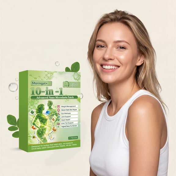 Nano Mikron Pflaster Patch,10-in-1 Herbal Skin Patch, Advanced Botanical Formula for Women & Men, Gentle Non-Irritating Skin Care, 1 Box (7 Patches),6CM Big Patch