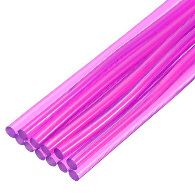 Uxcell Mini Bâtons de Colle Chaude pour Pistolet à Colle 7mm x 200mm Transparent Violet 12 Pcs