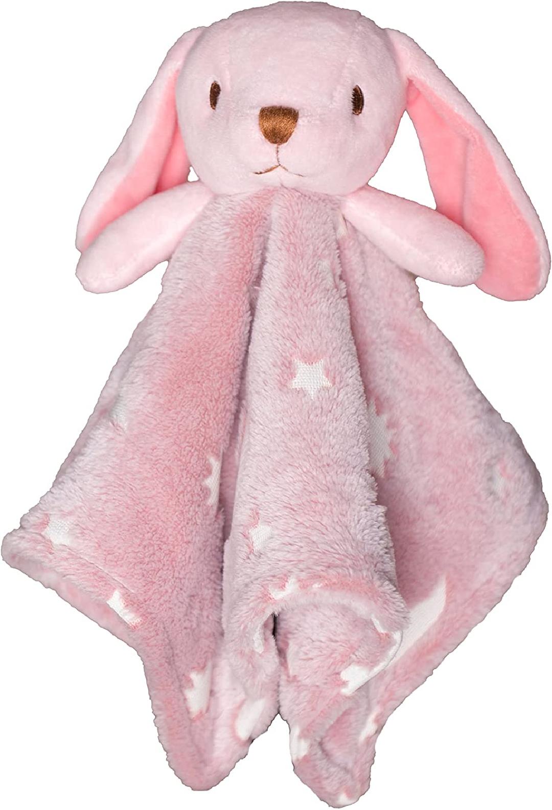Rabbit Lovey Blanket Baby Security Blankets for Girls Polyester