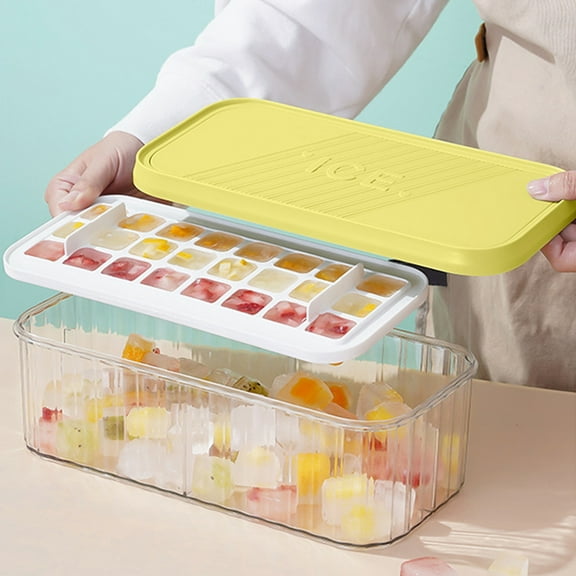 Tarmeek Kitchen Utensils & Gadgets Ice Tray Mo-ld Silicone Ice Box, Frozen Ice Cubes Mo-ld, Freezer Ice Cubes Box, One Second Out Of The Ice Silicone Ice Tray