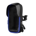 thumbnail image 1 of Soporte para teléfono de bicicleta compatible con dispositivos de 4,5 a 6,4 pulgadas, bolsa para manillar con rotación de 360 degree azul y negro, 1 of 8