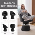 thumbnail image 5 of Swivel Accent Armchair with Chenille Fabric, Comfy Vanity Chair with Curved Backrest, Upholstered Dining Chair for Living Room, 360° Swivel, Gray, 5 of 8