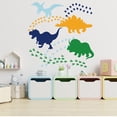thumbnail image 4 of 2 Sheets 4 Cute Dinosaurs PVC Wall Sticker Stegosaurus Pterodactyl Triceratops Tyrannosaurus Vinyl Wall Art Decal for Wall Door Decor 11.4x35in, 4 of 7