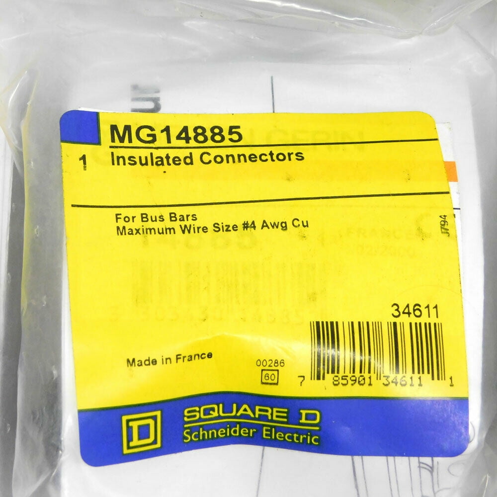Lot of 10 NEW Square D MG14885 Insulated Connectors For Bus Bars #4 AWG 
