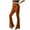 Coffee-07, variant on Owordtank Womens Ribbed Flared Pants Solid Color Casual Long Bell Bottom Pants Coffee L