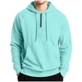 thumbnail image 2 of cocolona Mens Hoodies Half Zip Long Sleeve Hooded Sweatshirt Fall Winter Quarter Zip Pullover Tops with Pockets, 2 of 6