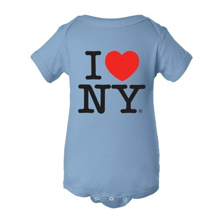 

I Love New York Screen Printed Baby Bodysuits Sky Blue Xl(18M-24M)