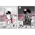 thumbnail image 2 of Black Girl African American Wall Art Decor Women Pink And Grey On Beach Eiffel Tower Abstract Canvas Paintings Pictures Posters Prints Bathroom Artwork For Wall Bedroom, 2 of 6