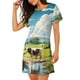 thumbnail image 2 of Fotbe Countryside Farm Cow Bata de Dormir para Mujer con Estampado, Camisón de Algodón de Manga Corta, Ropa de Dormir Casual, 2 of 6