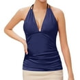 thumbnail image 1 of MKLEKYY Maillot de Bain Tankini pour Femmes Sans Bas Col en V, 1 of 3