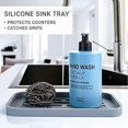 thumbnail image 2 of (gris)porte Ponge Silicone Tapis D'gouttement Lot De 2 Organisateur D'vier En Silicone Porte Savon Antidrapant Plateau D'organization De La Cuisin, 2 of 5