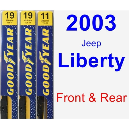 2003 Jeep Liberty Wiper Blade Set/Kit (Front & Rear) (3 Blades) - (Best Wiper Blades For Jeep Wrangler Jk)