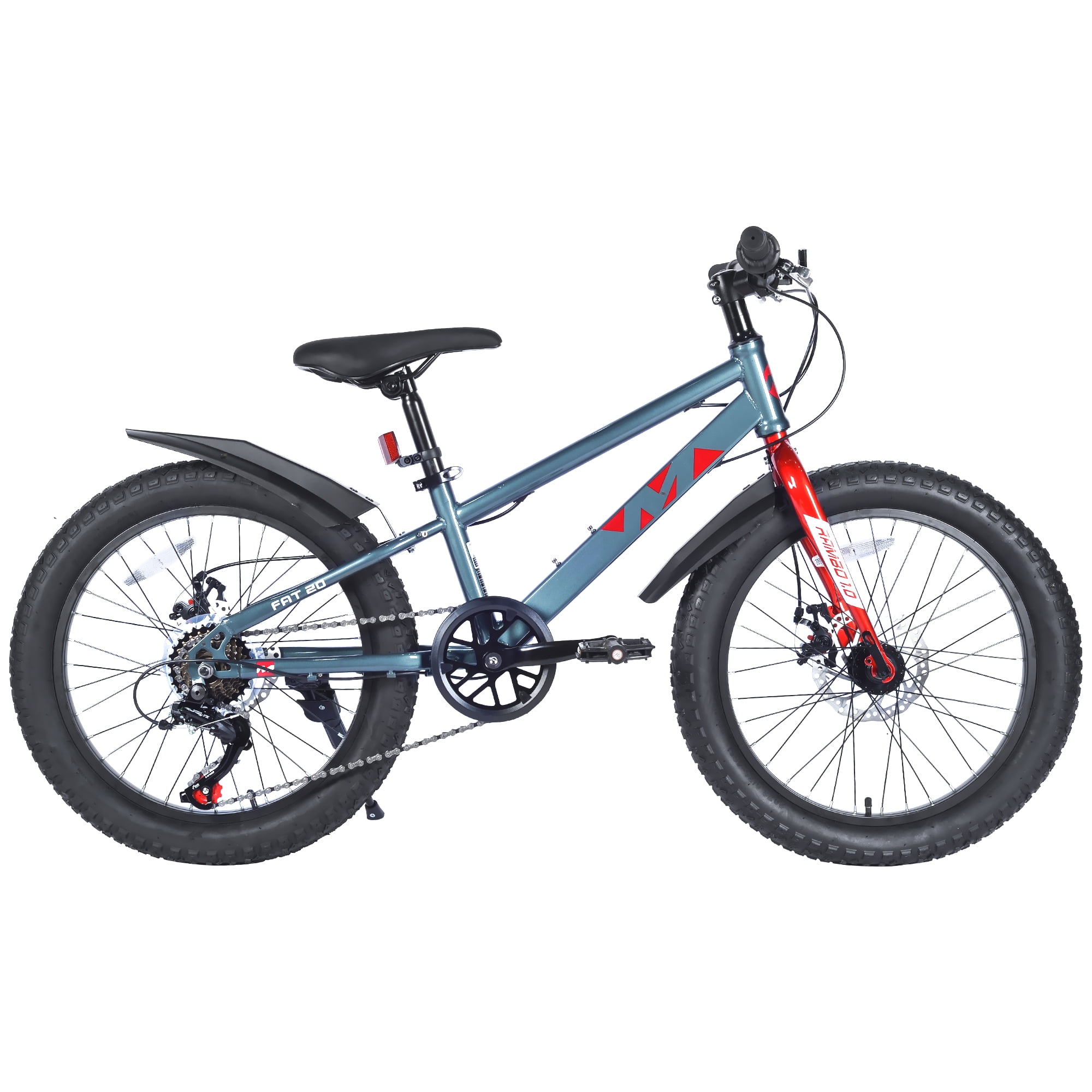 20" Fat Tire All-Terrain Bike, Dual Disc Brakes & Shimano 7-Speed – Gray
