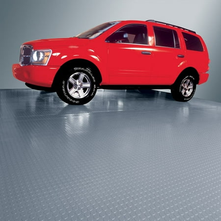 G-Floor 75 Mil Coin 7.5' x 17' Slate Grey Garage Flooring Cover/Protector