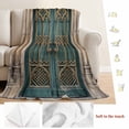 thumbnail image 5 of Turquoise Vintage Door Blanket Soft Cozy Warm Throw Blanket for Couch, Plush Fuzzy Flannel Fleece Blankets for Sofa, Countryside Barn Abstract Art Bed Blankets Lightweight Gifts for Women, 40"x60", 5 of 9