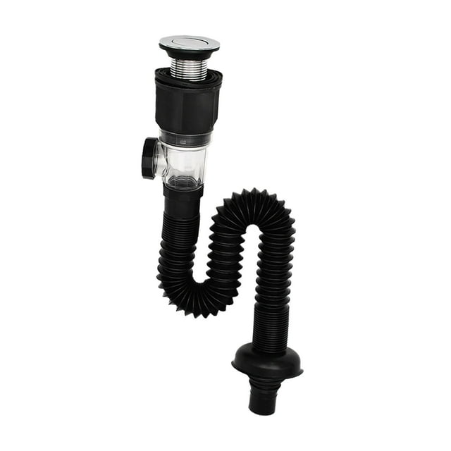 Tubo de Drenaje para Fregadero de Cocina Ioensy con Tapón, Tanque Único, 80 cm