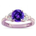 thumbnail image 3 of Star K � Round 7mm Genuine Amethyst Marquee Design Promise Engagement Ring, 3 of 9