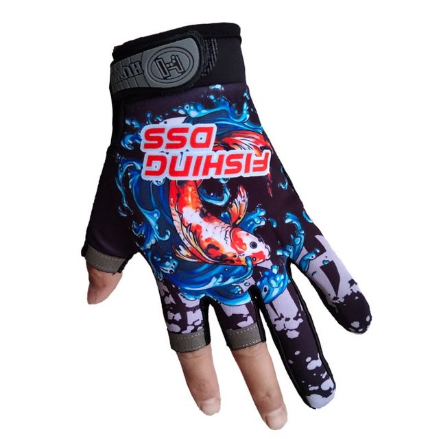 Guantes de pesca de tres dedos para hombre, de primavera y verano, antideslizantes, resistentes al desgaste, a prueba de sol, transpirables, de secado rápido, para montar a caballo, pesca, pesca en