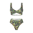 thumbnail image 4 of Rocae Cartoon Dinosaurs (2) for Bikini Set for Women Two Piece Sexy High Swimsuits Split Crossover Bikini Medium, 4 of 9