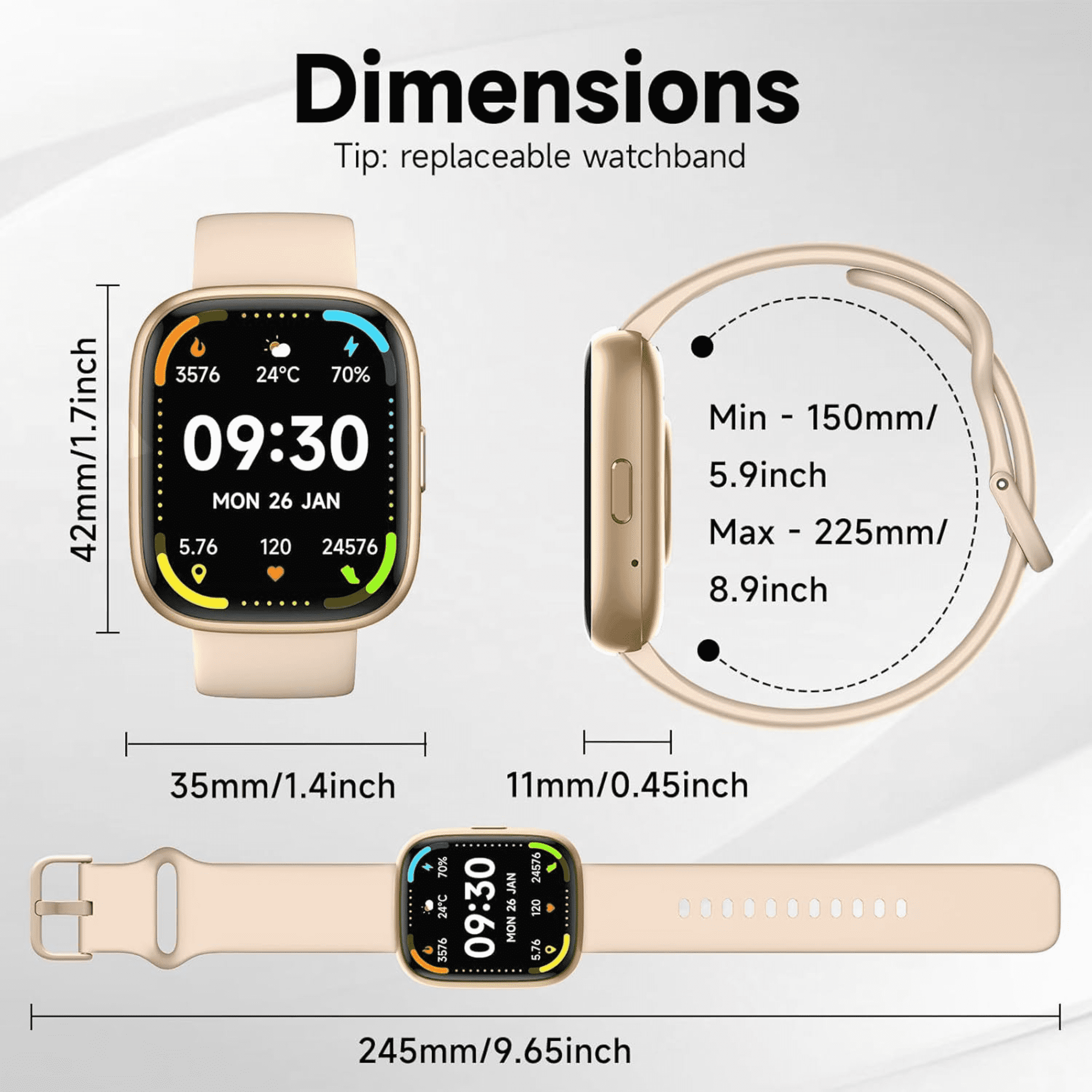 Smart Watch for Women and Men Compatible with Android and iOS, 1.83" HD Touchscreen Smartwatch with Alexa Built-in, Bluetooth Calling, IP68 Waterproof, 120+ Sports, Pink