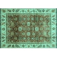 thumbnail image 1 of Ahgly Company Indoor Rectangle Abstract Turquoise Blue Modern Area Rugs, 7' x 9', 1 of 4