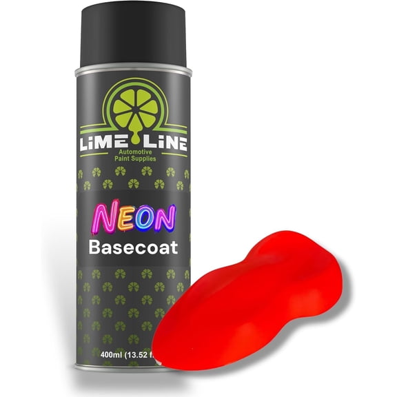 Premium Automotive Basecoat Aerosol Spray Paint - Fast Drying- Paint, Must Be Clearcoated! (Neon Red)