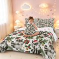 thumbnail image 4 of Manfei Cartoon Raccoon Animals 7-Piece Twin Bedding,Christmas Santa Hat Bedding Comforter Set,Gray Green,Christmas Reversible, 4 of 6