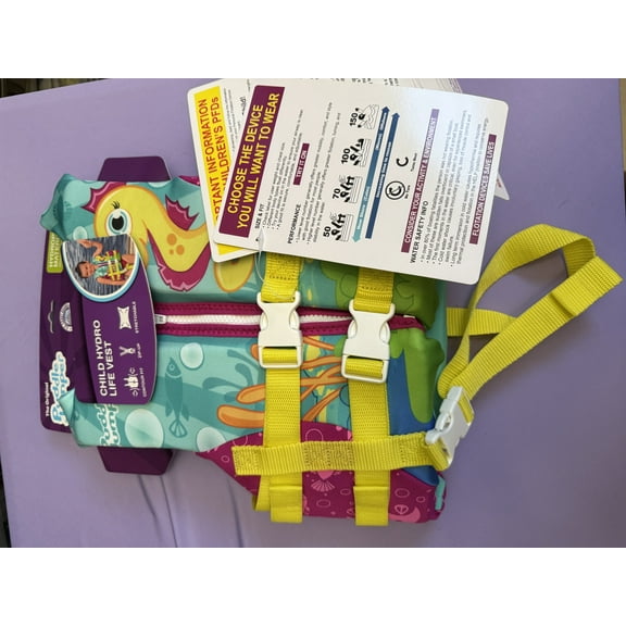 Puddle Jumper Child Hydro Life Vest  30-50 lbs Seahorse