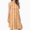 thumbnail image 2 of Aesthetic Orange And White Ripple Dress Loose Women'S Dress Beach Dresses With Pockets Dresses For Womens, 2 of 4