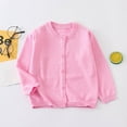 thumbnail image 2 of UAYOTSE Girls Cardigan Sweater Long Sleeve School Uniform Knit Cardigan Button Sweater Jacket Outwear(3-4 Years,I401-Light Pink), 2 of 6