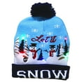 thumbnail image 1 of Christmas Decor Knitted Christmas Hat Cartoon Pattern Light Flashing Cap LED New Year  Gifts, 1 of 4