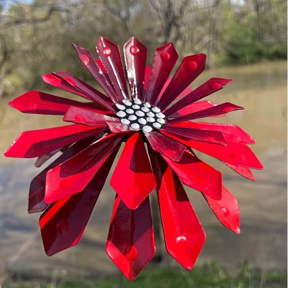 Metal Stakes,Metal Flower Garden Stakes,Metal Flowers for Outside,Decorative Garden Stakes with Spring Design,Handmade Iron Outdoor Metal Decor(1pc)