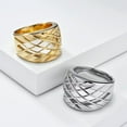thumbnail image 4 of HIJONES Men Women's Woven Mesh Ring Vintage Personalized Stainless Steel Hip Hop Ring Band Finger Jewelry Gold Size 10, 4 of 6