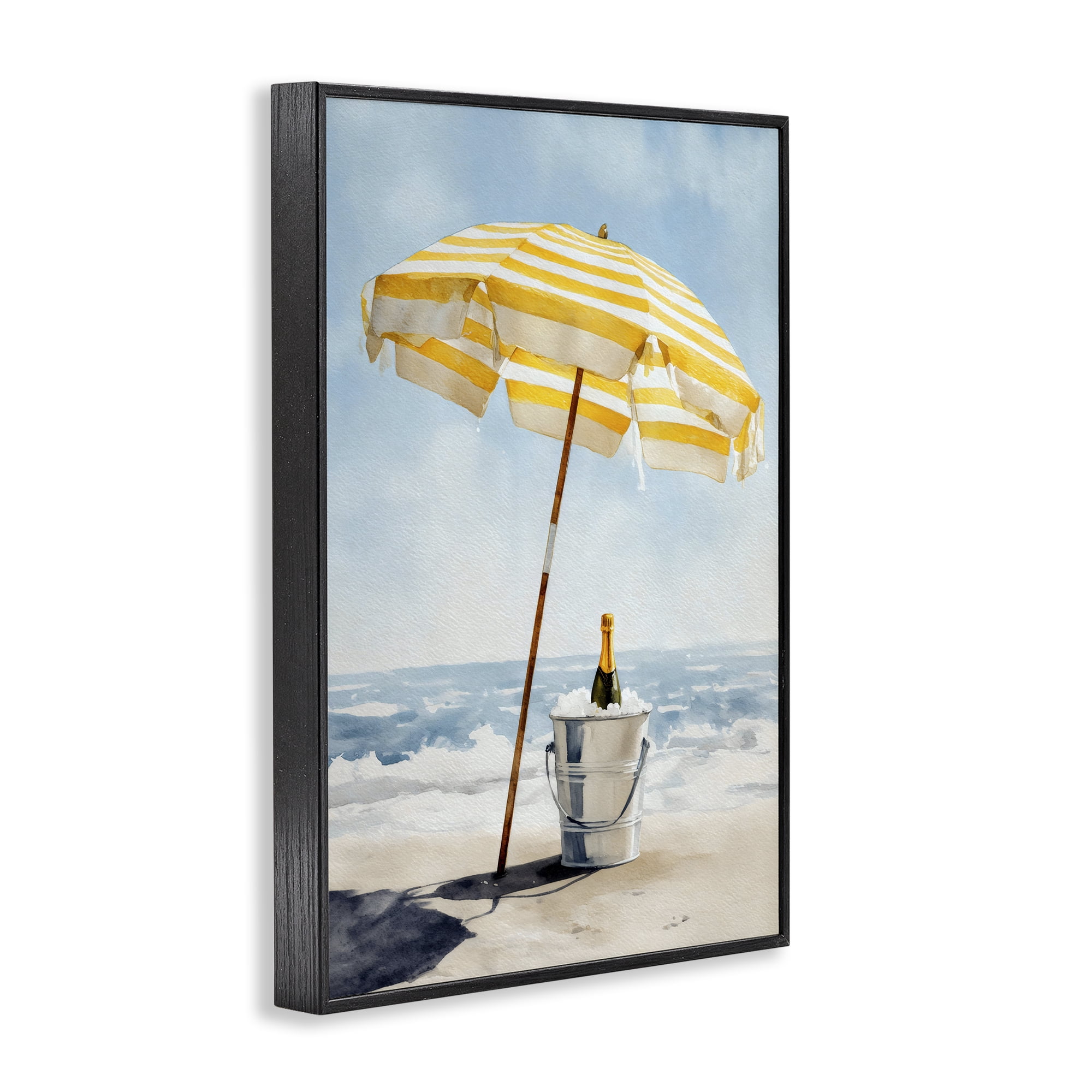 Stupell Industries Sunshine Celebration at Seaside Black Framed Giclee Art, design by Petal Prints Design