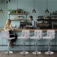 thumbnail image 4 of Yaheetech PU Leather Bar Stools with Armrests and Footrest, Set of 4, Light Gray, 4 of 7
