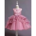 thumbnail image 5 of Girls Princess Dress Sleeveless Flower Embroidery Tutu Dress Performance Dress Wedding Flower Girls For Evening Birthday #5810, 5 of 5