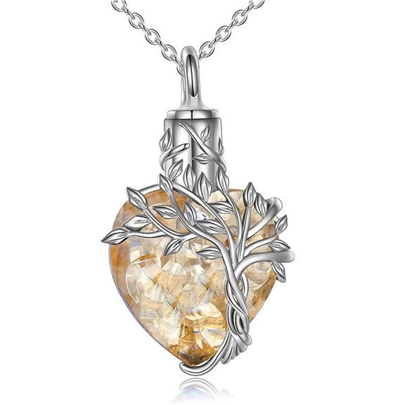 7829 Necklace Memorial For Cremains Entangled Tree Heart Shape Pendant Neckwear