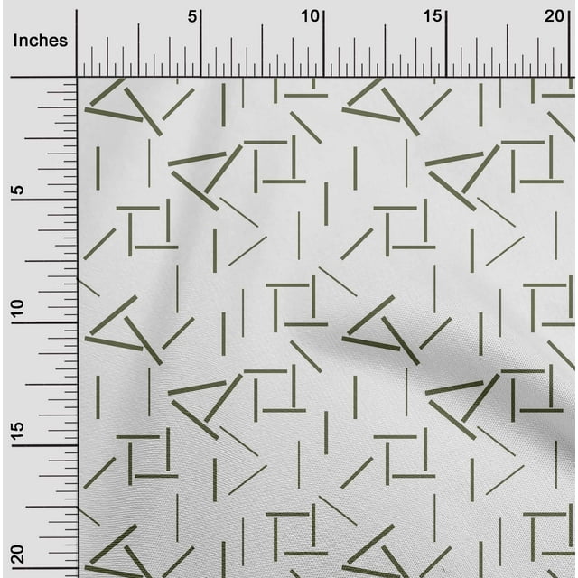 oneOone Georgette Viscose Fabric Line Geometric  Printed Craft Fabric BTY 42 Inch Wide