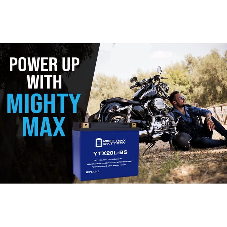 Mighty Max Battery YTX20L-BS LiFePO4, 12V 18AH 570 CCA Lithium