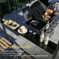 thumbnail image 6 of SOLUMIA 8'x6' Grill Gazebo with Double Roof, Aluminum Frame, Side Shelves, Galvanized Steel, for Patio, Backyard, Black, 6 of 8