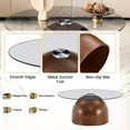thumbnail image 2 of JUFU Nesting Coffee Table Set of 3, Round Glass Coffee Table Set, Modern Living Room Table for Small Space, Wood Grain Base, 2 of 8