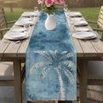 thumbnail image 4 of Table Runners 120 Inches Long Dress Scarves, Coastal Beach Tree Blue Grey Farmhouse Coffee/Dining/Kitchen Table Decor Table Runner for Living Room, Vintage Summer Palm Tropical 13x120 Inch, 4 of 7