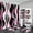 Pink, variant on 4 Pcs Blue and Black Striped Shower Curtain Set Grey and White Bathroom Sets Modern Home Bathroom Decor with Rugs and Toilet Lid Cover