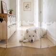 thumbnail image 3 of Clear Acrylic Pet Gate - Folding Transparent Gates for Small Dogs Pets - Freestanding Foldable Tall Puppy Doggy Fence Door for Inside Indoor House Doorways Room Divider Barrier, 3 of 9