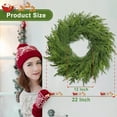 thumbnail image 4 of Guvpev 24" Cedar & Norfolk Pine Christmas Wreath, Artificial Christmas Wreaths for Front Door, Realistic Winter Cedar Pine Wreath for Wall, Window, Mantel, Porches, Indoor Outdoor Xmas Decorations, 4 of 7