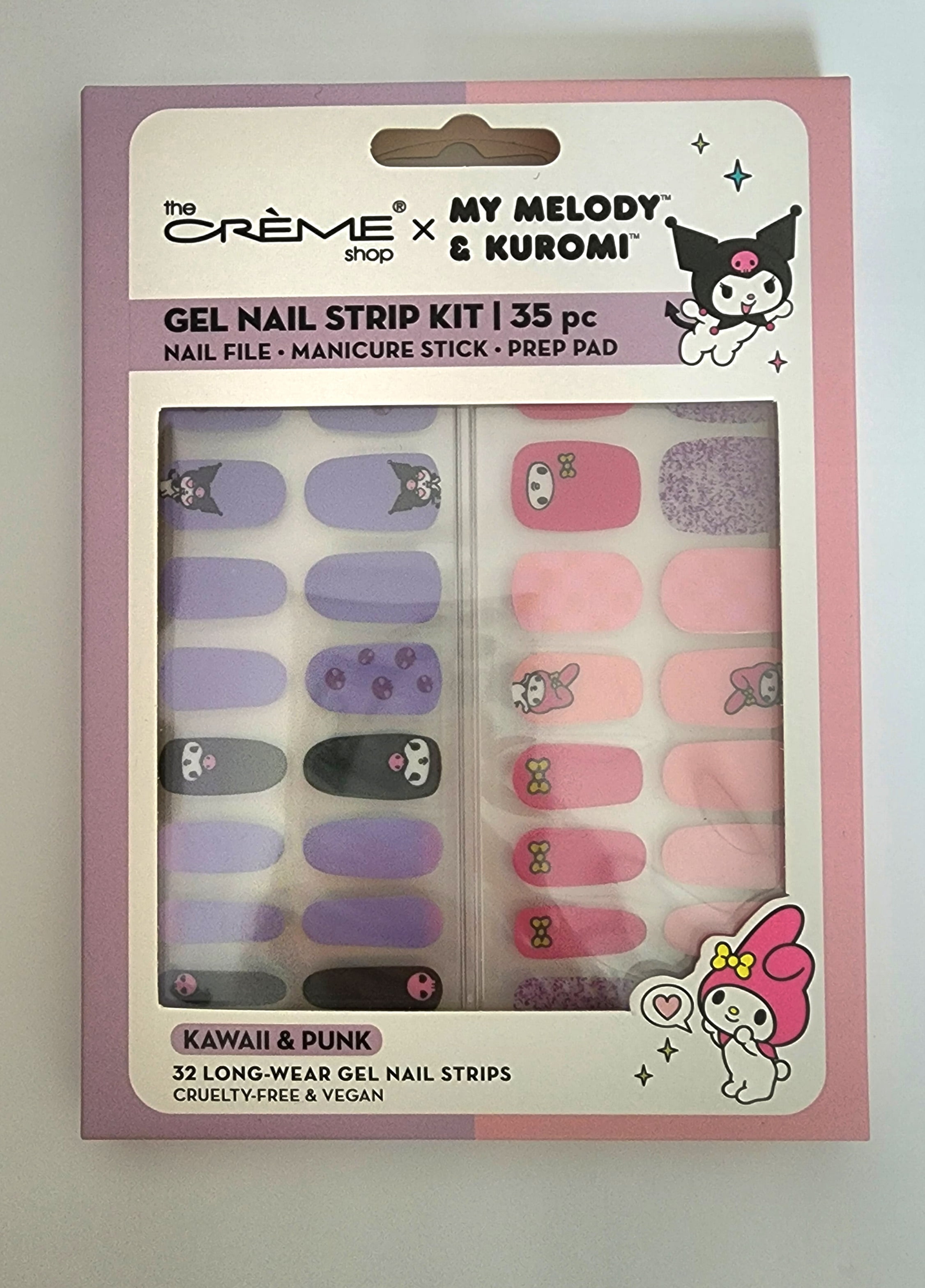 the Creme Shop x My Melody & Kuromi Gel Nail Strip Kit 35 pc